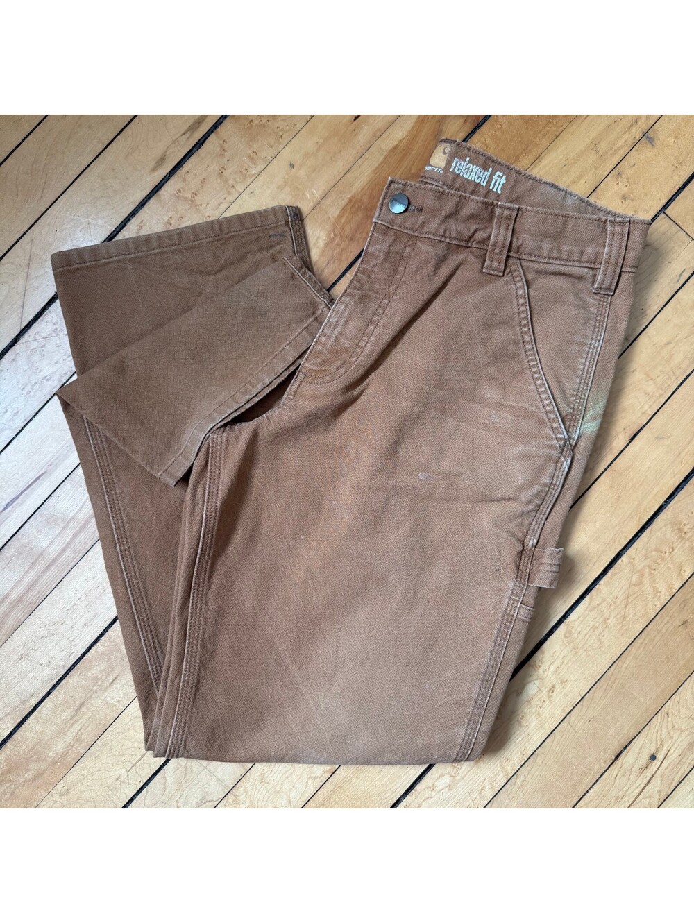 Carhartt Rugged Flex 32x30 Brown Duck Utility Carpenter Work Pants